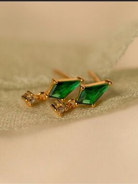 Kite Gemstone Drop Earrings by Caitlyn Minimalist •